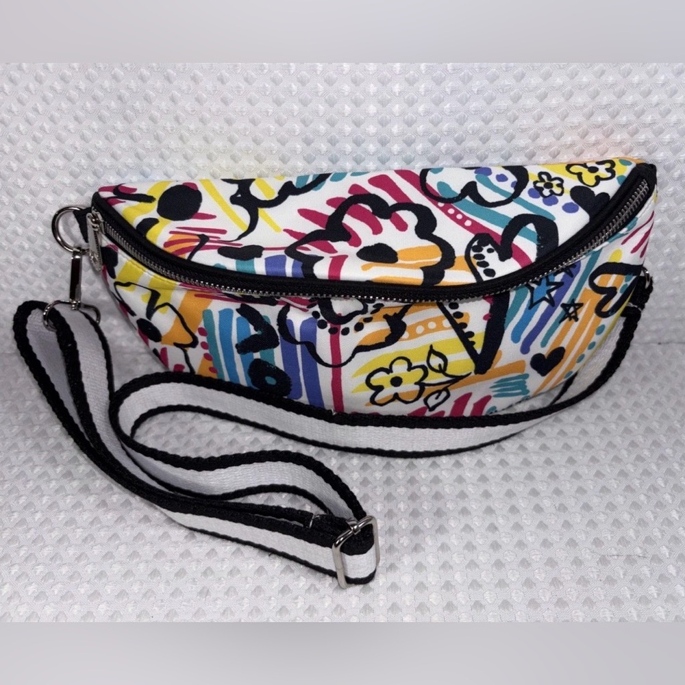 Brighton Multicolor Graffiti Love Crossbody Belt Bag Fanny Pack